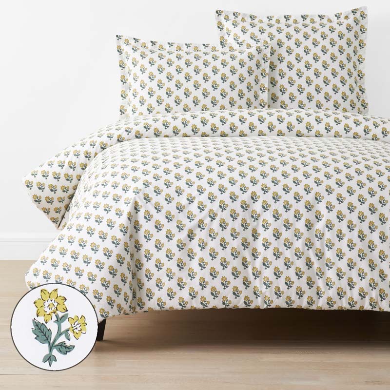 Suhana  Garment Washed Cotton Percale Duvet Cover