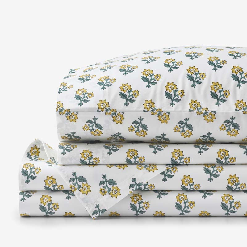 Suhana  Garment Washed Cotton Percale Bed Sheet Set
