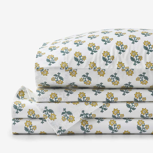 Suhana  Garment Washed Cotton Percale Bed Sheet Set