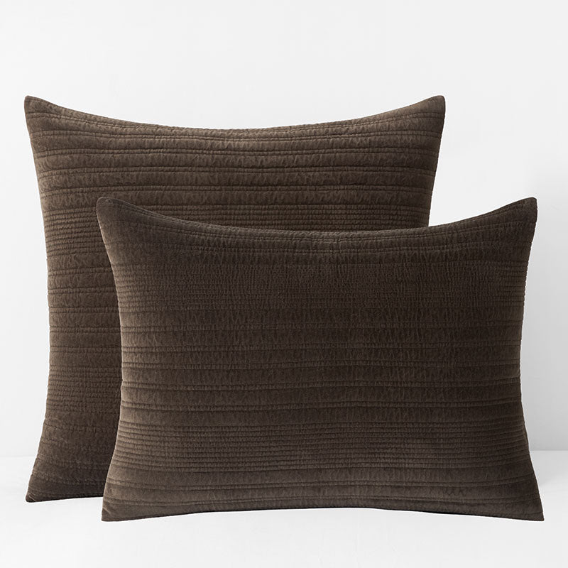 Line Stitch Velvet Quilted Sham