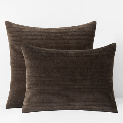Line Stitch Velvet Quilted Sham