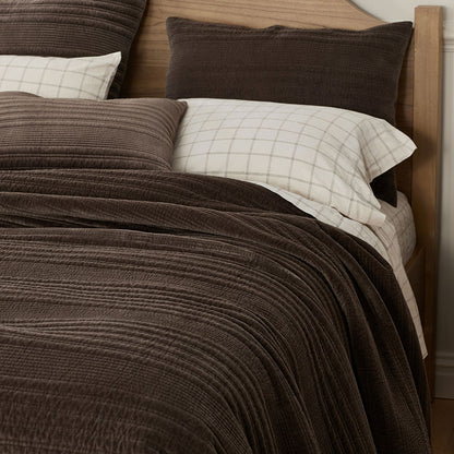Line Stitch Velvet Quilted Sham