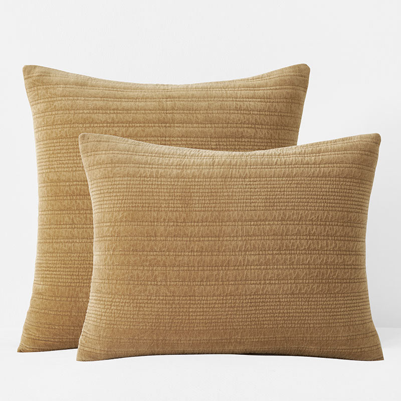 Line Stitch Velvet Quilted Sham