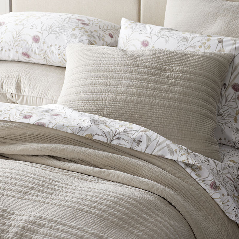 Line Stitch Velvet Quilted Sham