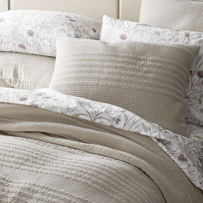 Line Stitch Velvet Quilted Sham