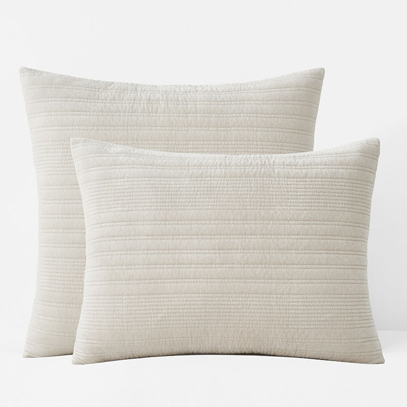 Line Stitch Velvet Quilted Sham
