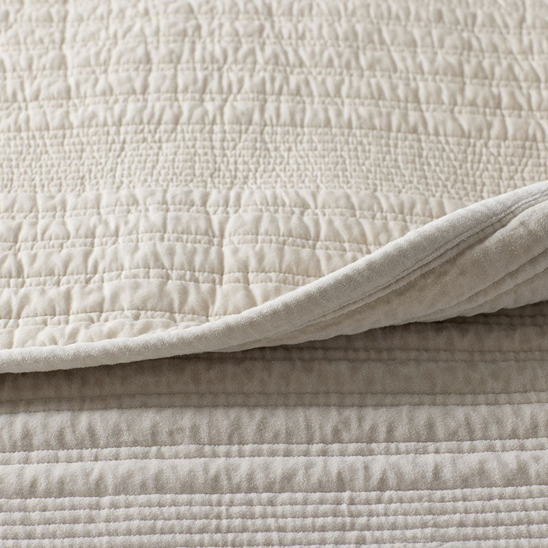Line Stitch Velvet Quilted Sham