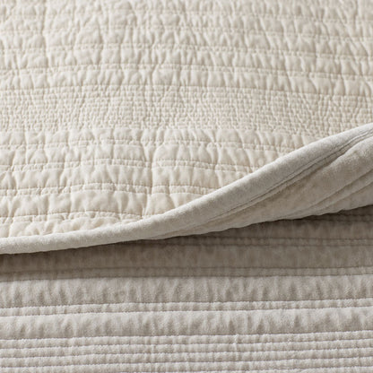 Line Stitch Velvet Quilted Sham