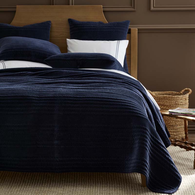 Line Stitch Velvet Quilted Sham