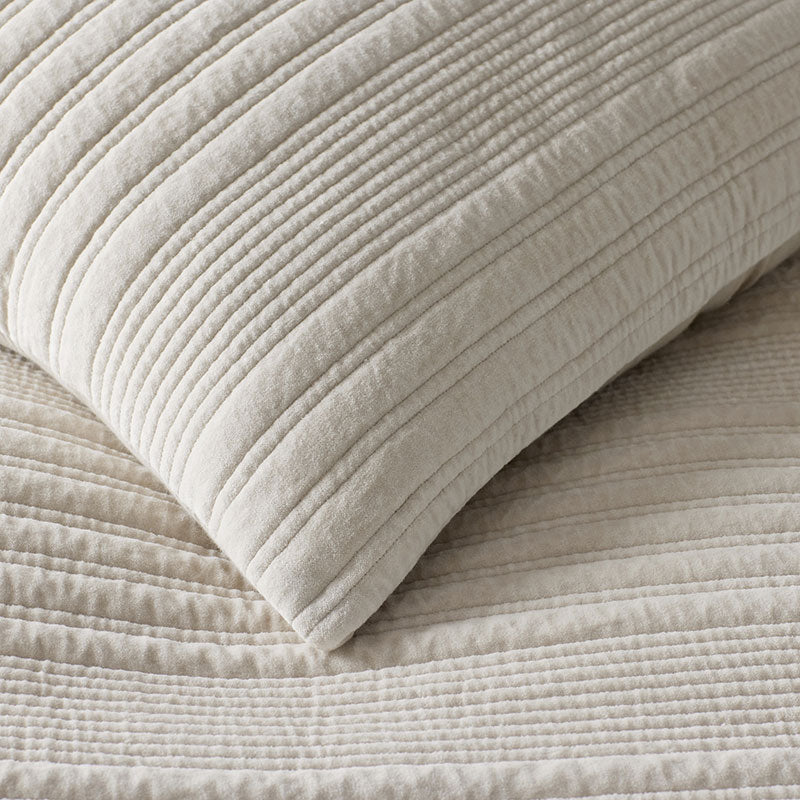 Line Stitch Velvet Quilted Sham