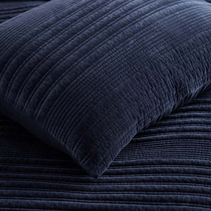 Line Stitch Velvet Quilted Sham
