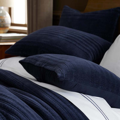 Line Stitch Velvet Quilted Sham