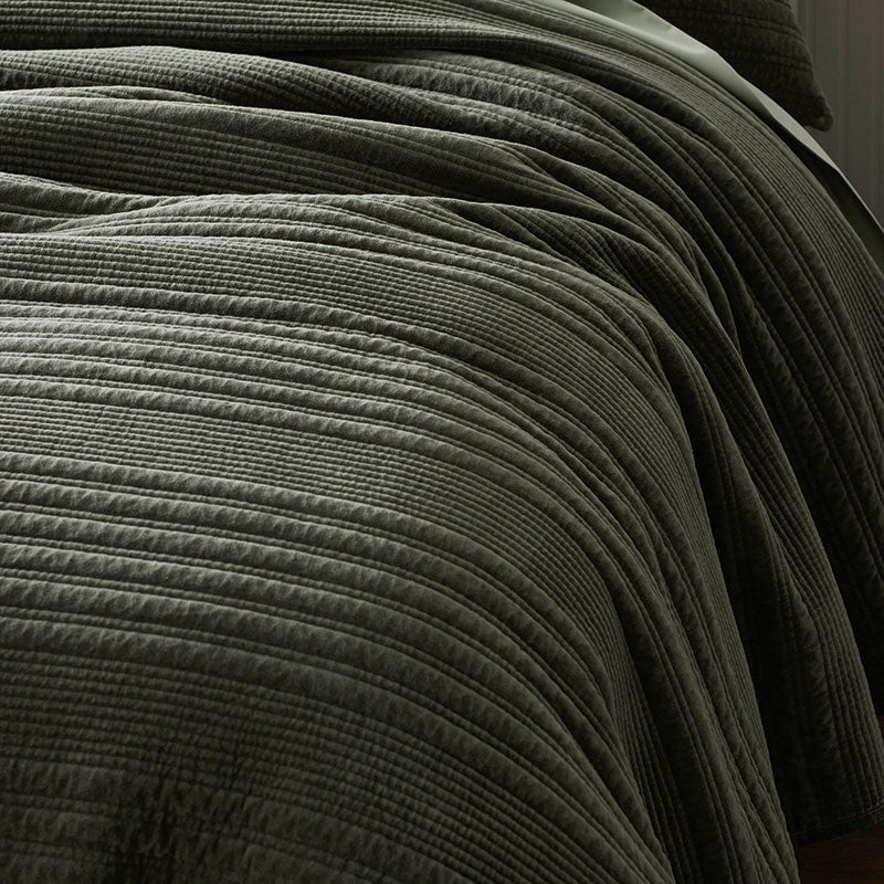 Line Stitch Velvet Quilted Sham