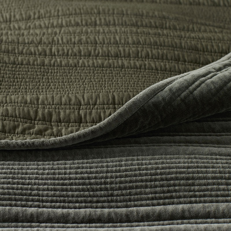 Line Stitch Velvet Quilted Sham