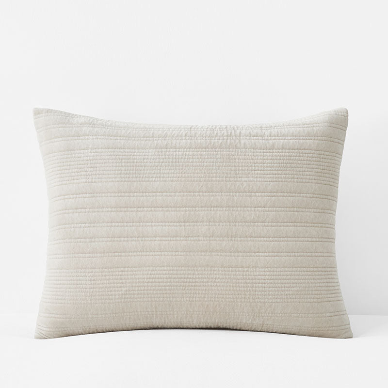 Line Stitch Velvet Quilted Sham