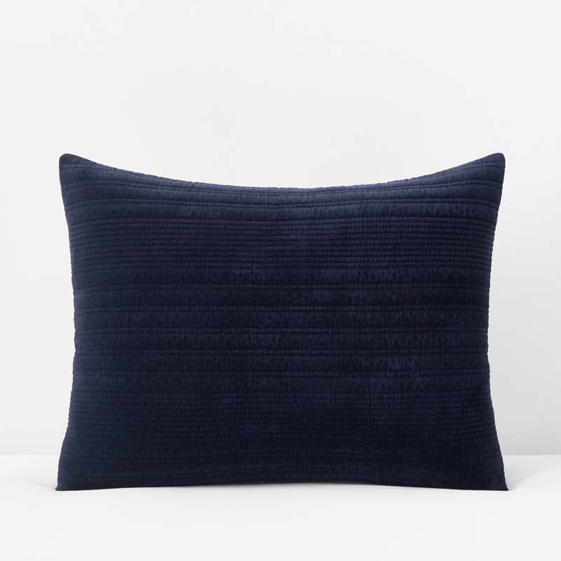 Line Stitch Velvet Quilted Sham