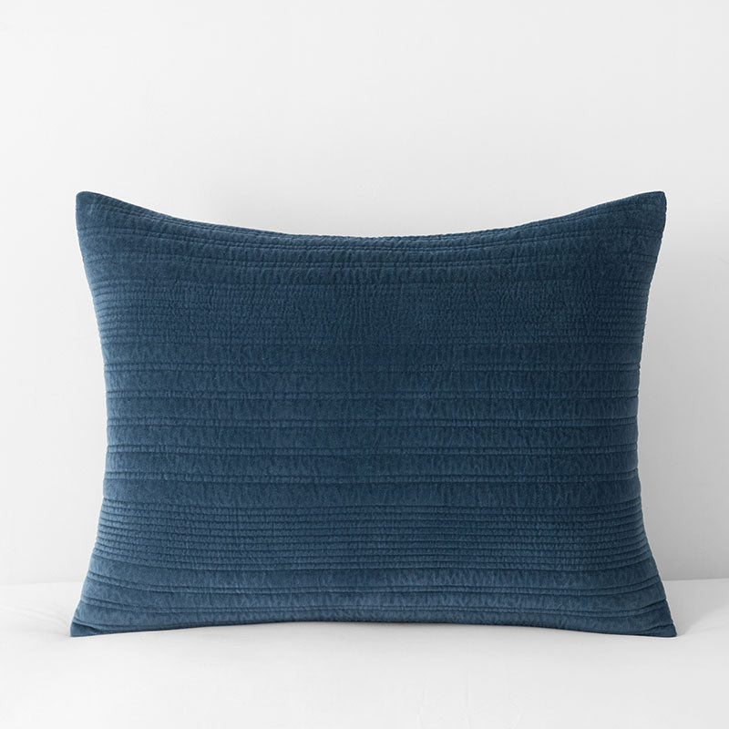 Line Stitch Velvet Quilted Sham