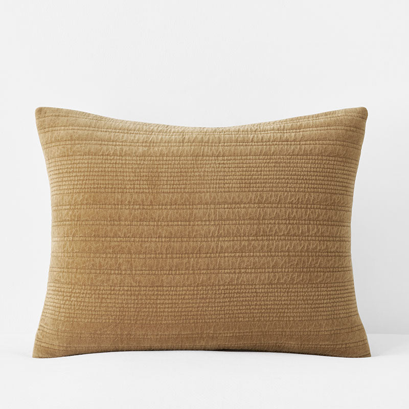 Line Stitch Velvet Quilted Sham