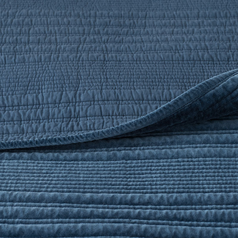 Line Stitch Velvet Quilted Sham