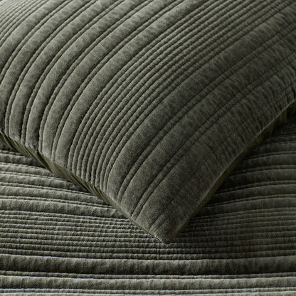 Line Stitch Velvet Quilted Sham