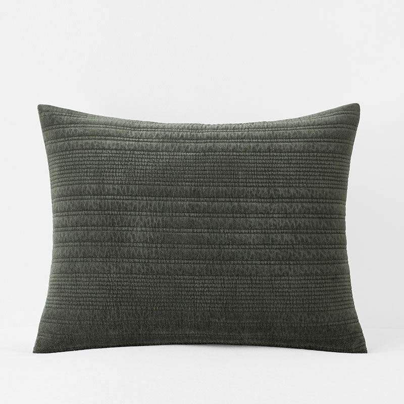 Line Stitch Velvet Quilted Sham