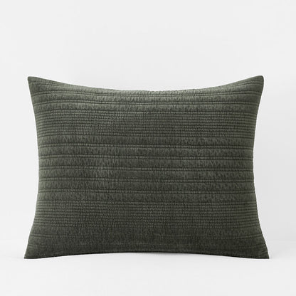 Line Stitch Velvet Quilted Sham