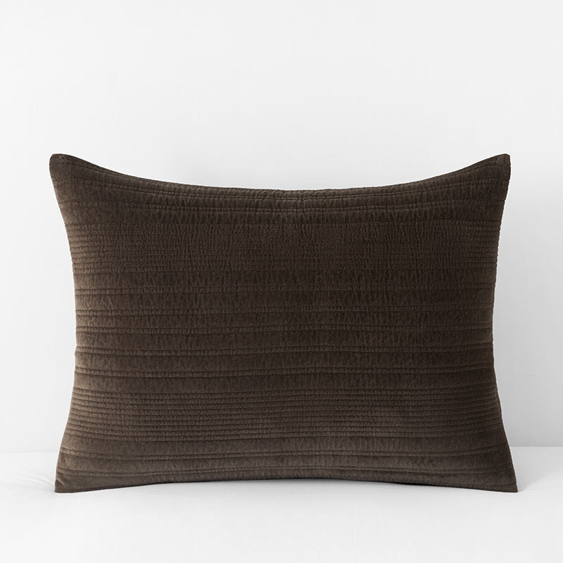 Line Stitch Velvet Quilted Sham