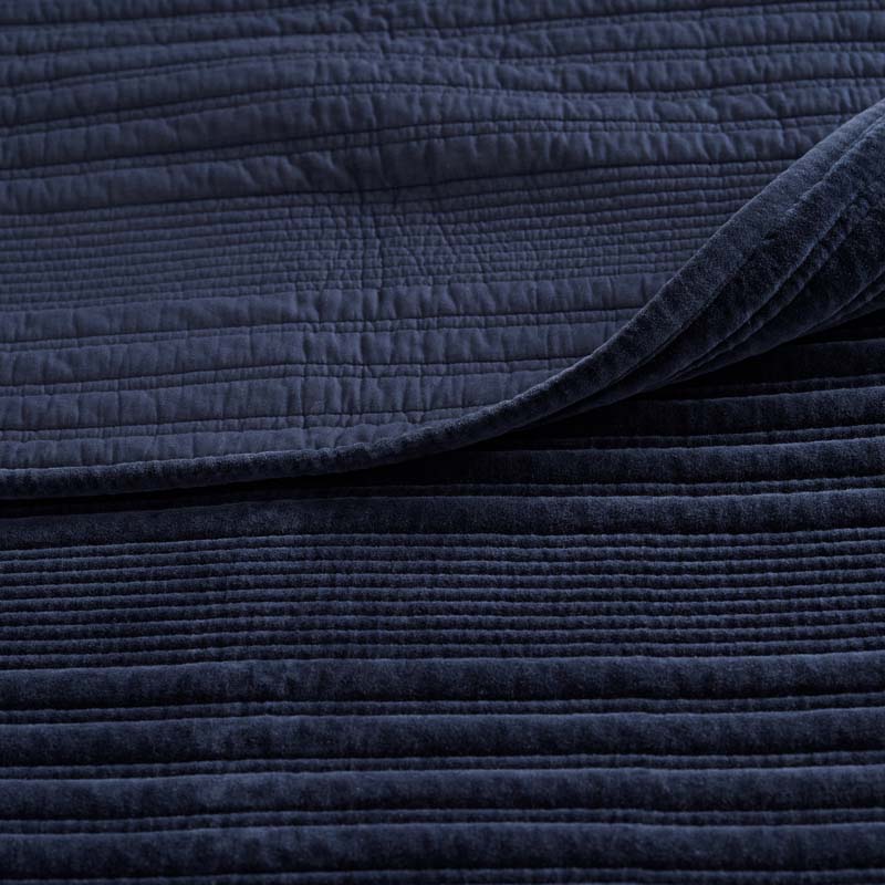 Line Stitch Velvet Quilted Sham
