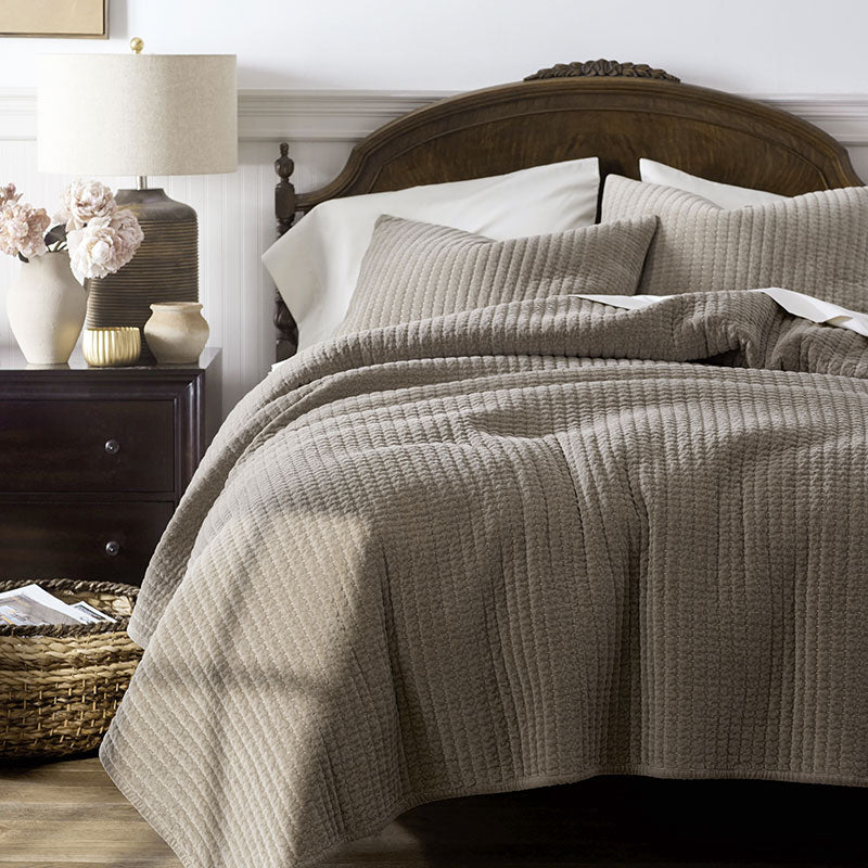 Straight Stitch Velvet Quilted Sham