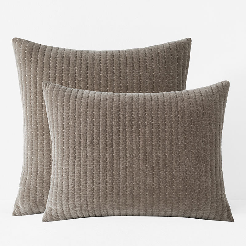 Straight Stitch Velvet Quilted Sham