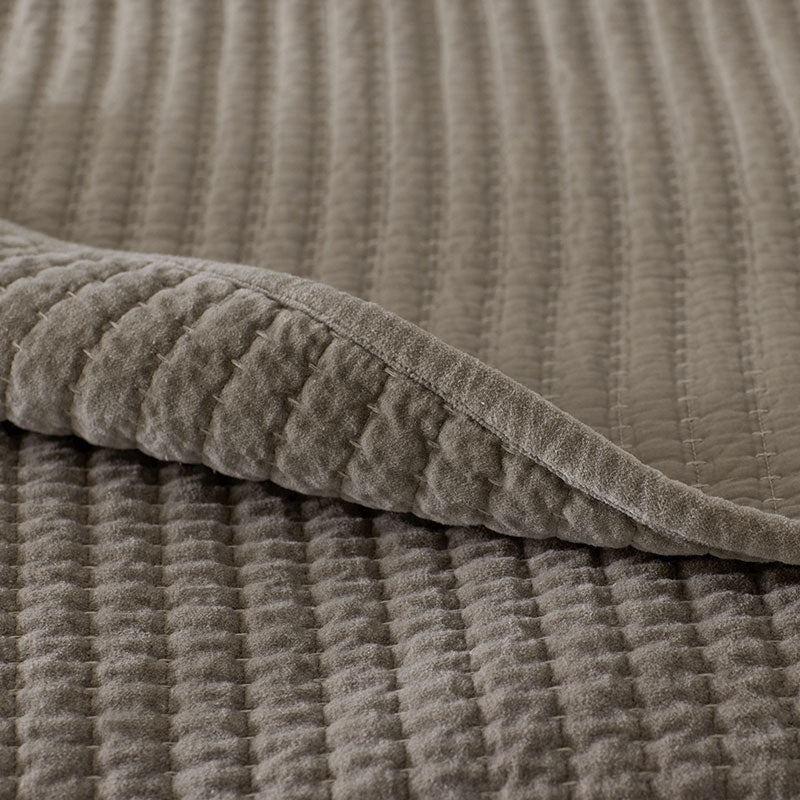 Straight Stitch Velvet Quilted Sham