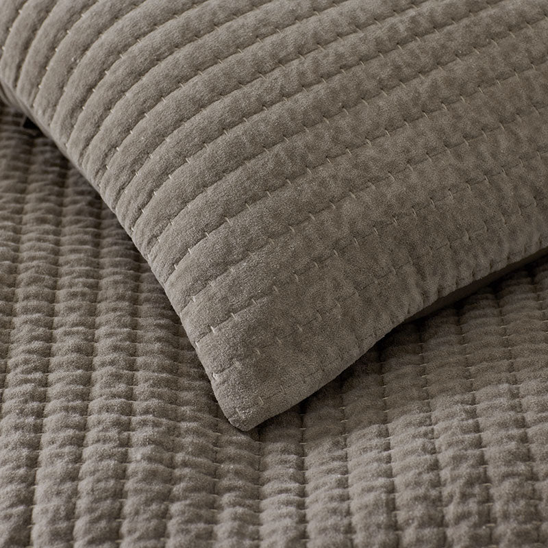 Straight Stitch Velvet Quilted Sham
