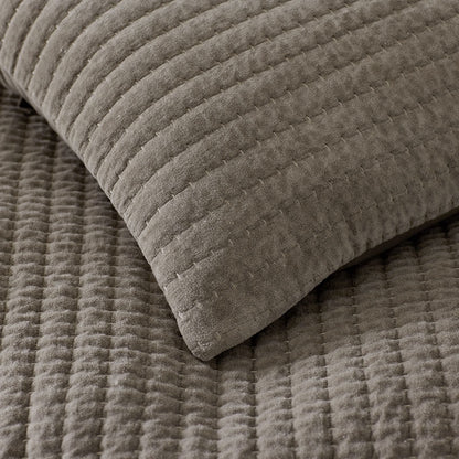 Straight Stitch Velvet Quilted Sham