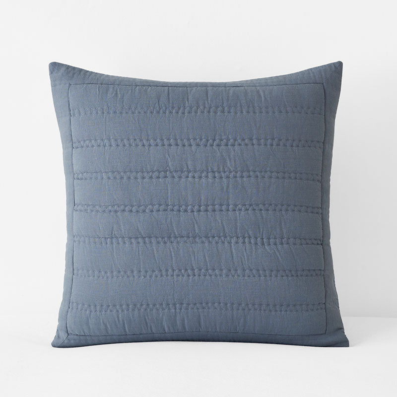 Premium Breathable Washed Linen Solid Quilted Sham