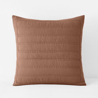 Premium Breathable Washed Linen Solid Quilted Sham