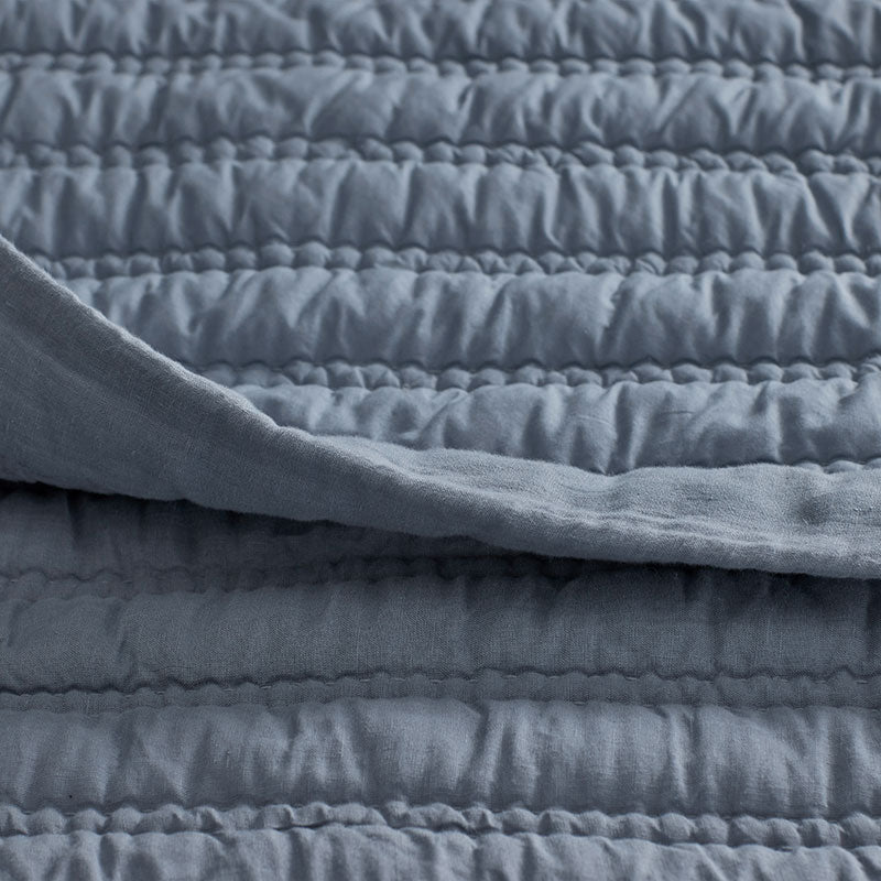 Premium Breathable Washed Linen Solid Quilted Sham