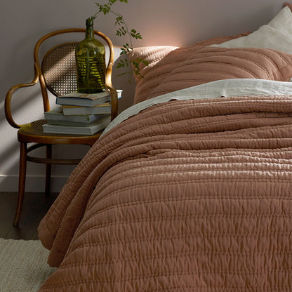Premium Breathable Washed Linen Solid Quilted Sham