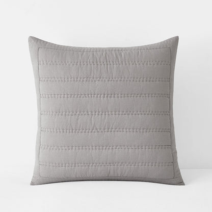 Premium Breathable Washed Linen Solid Quilted Sham