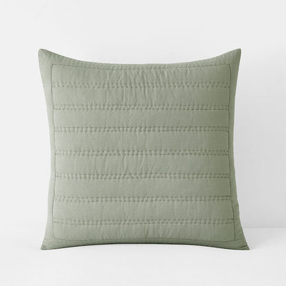 Premium Breathable Washed Linen Solid Quilted Sham