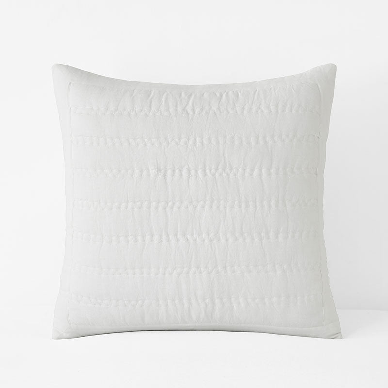 Premium Breathable Washed Linen Solid Quilted Sham