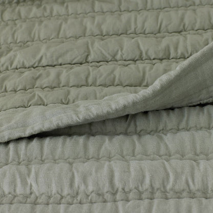 Premium Breathable Washed Linen Solid Quilted Sham