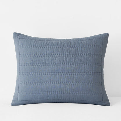 Premium Breathable Washed Linen Solid Quilted Sham