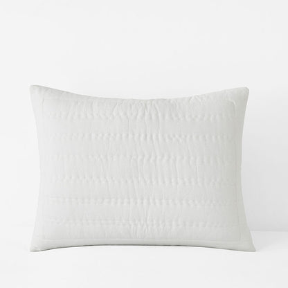 Premium Breathable Washed Linen Solid Quilted Sham
