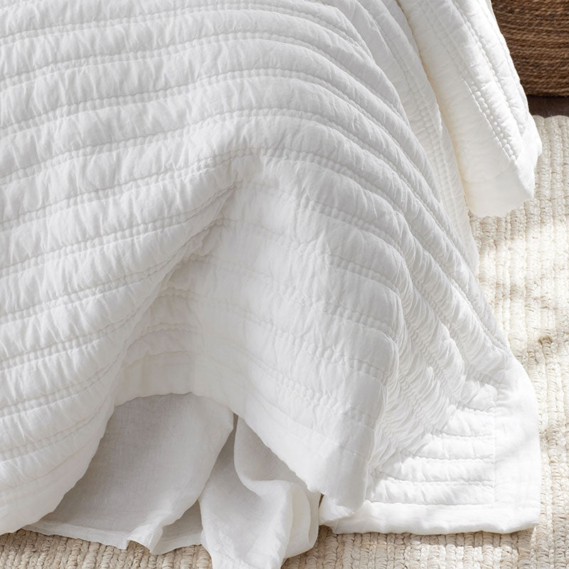 Premium Breathable Washed Linen Solid Quilted Sham