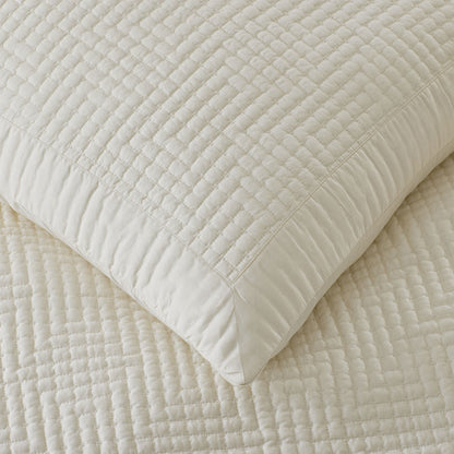 Premium Smooth Cotton Sateen Solid Quilted Sham