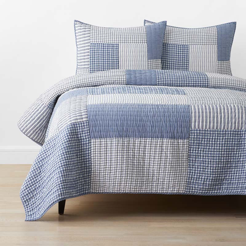 Stripe Block Yarn-Dyed Patchwork Quilt