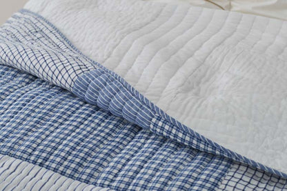 Stripe Block Yarn-Dyed Patchwork Quilt