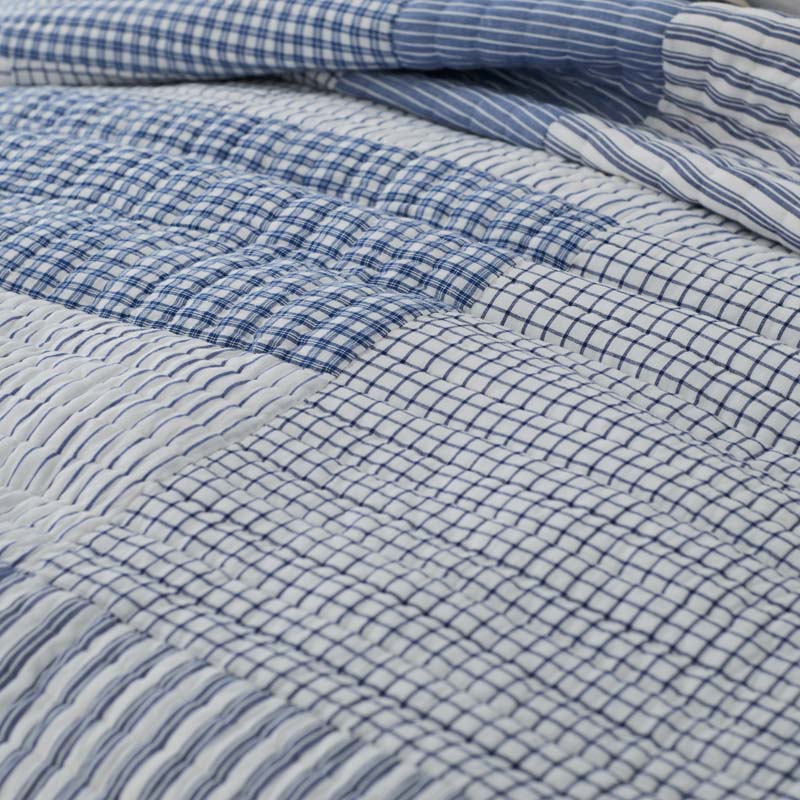Stripe Block Yarn-Dyed Patchwork Quilt