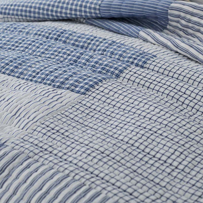 Stripe Block Yarn-Dyed Patchwork Quilted Sham