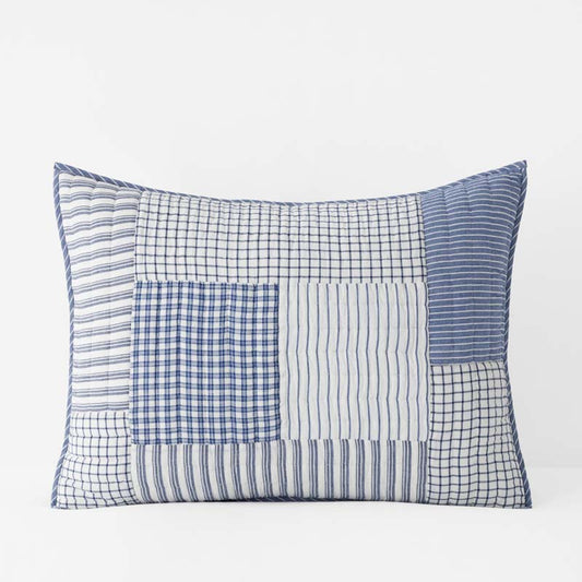 Stripe Block Yarn-Dyed Patchwork Quilted Sham